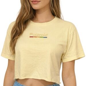 Polaroid Crop Top – Butter Yellow – XS